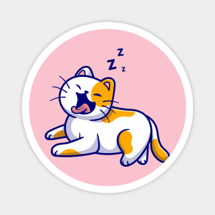 Cute Cat Yawning Cartoon Magnet